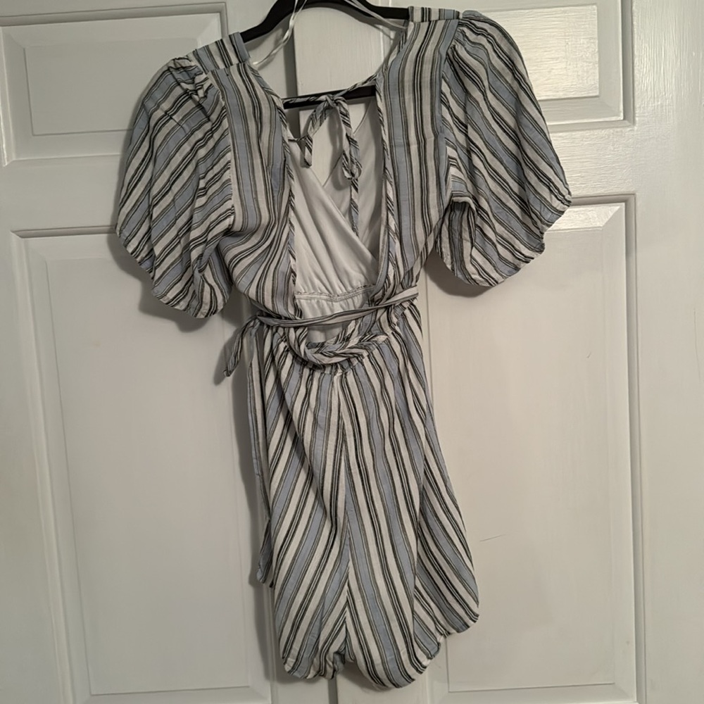 Blue Rain striped romper - Picture 3 of 4